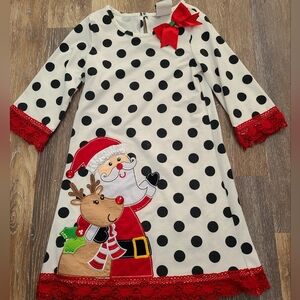Counting Daisies Polka-Dot Christmas Dress Girls Size 6x
